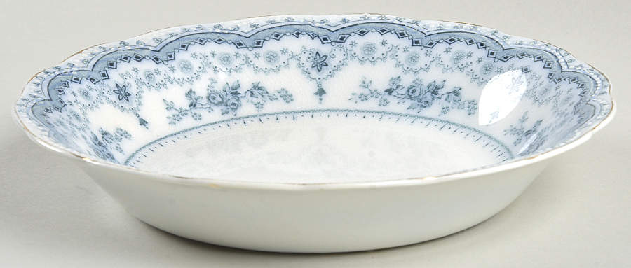 Dorothy (Blue Transfer, Gold Trim) Coupe Soup Bowl by Johnson Brothers-1