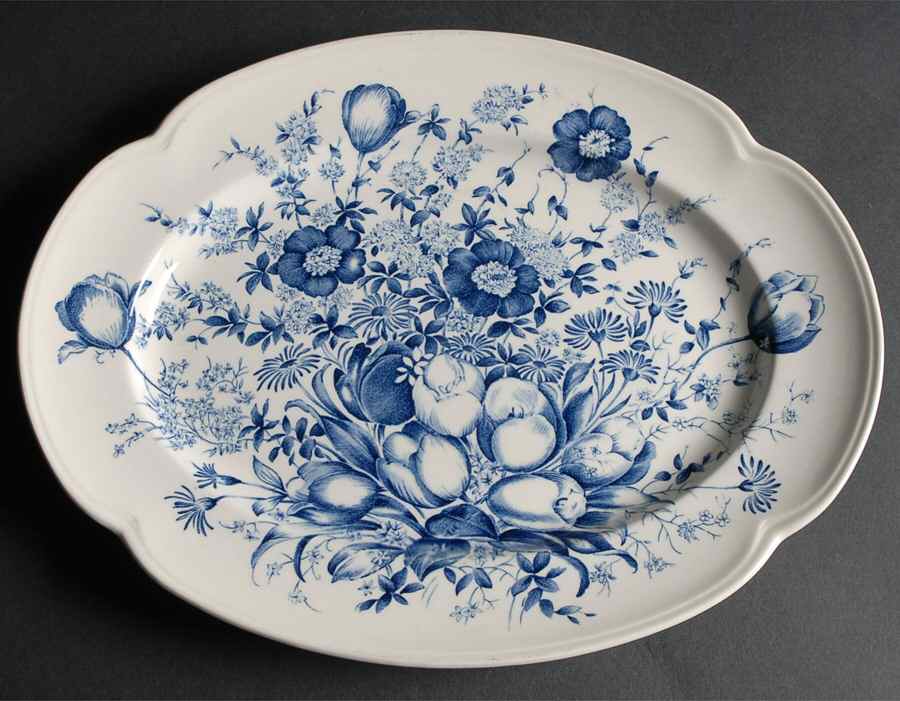 Dover Blue 12" Oval Serving Platter by Johnson Brothers-1