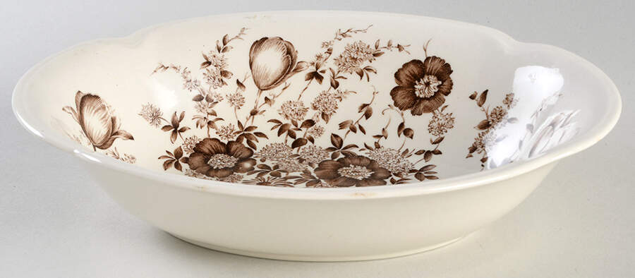 Dover Brown 9" Oval Vegetable Bowl by Johnson Brothers-1