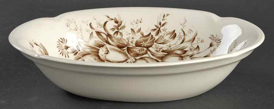 Dover Brown 9" Oval Vegetable Bowl by Johnson Brothers-1