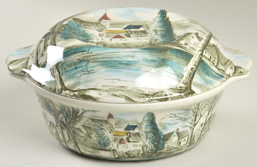 Dream Town Green Multicolor 1 Quart Oval Covered Casserole by Johnson Brothers-1