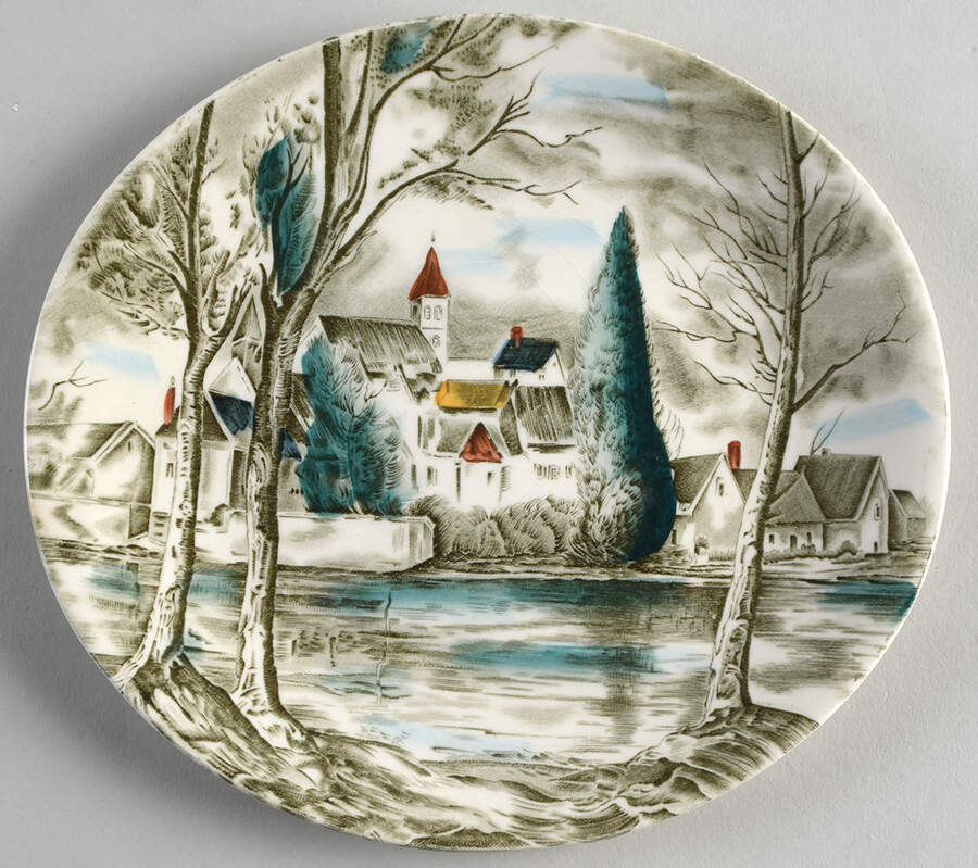 Dream Town Green Multicolor Salad Plate by Johnson Brothers-1