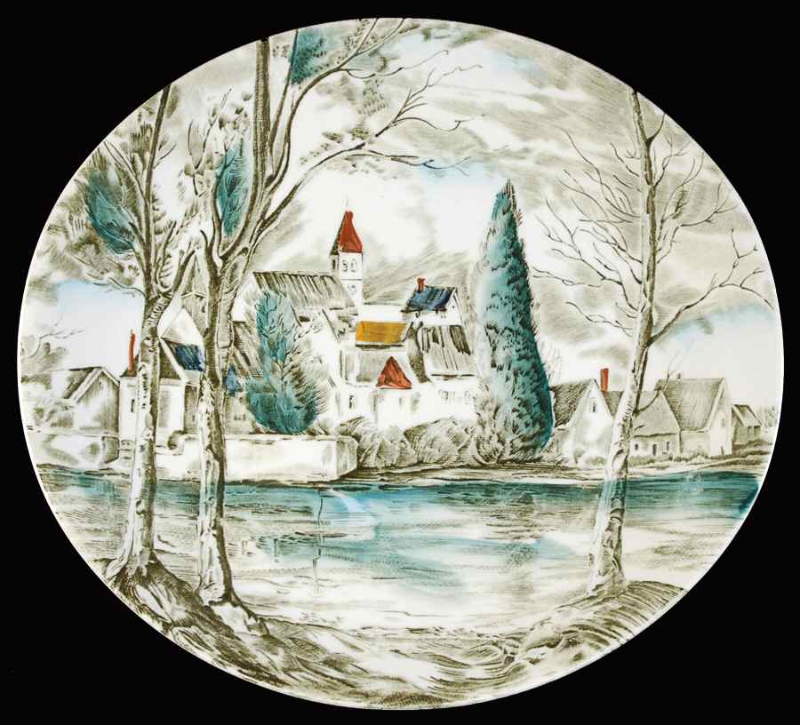Dream Town Green Multicolor Luncheon Plate by Johnson Brothers-1