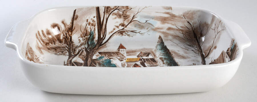 Dream Town Brown Multicolor 11" Rectangular Baker by Johnson Brothers-1