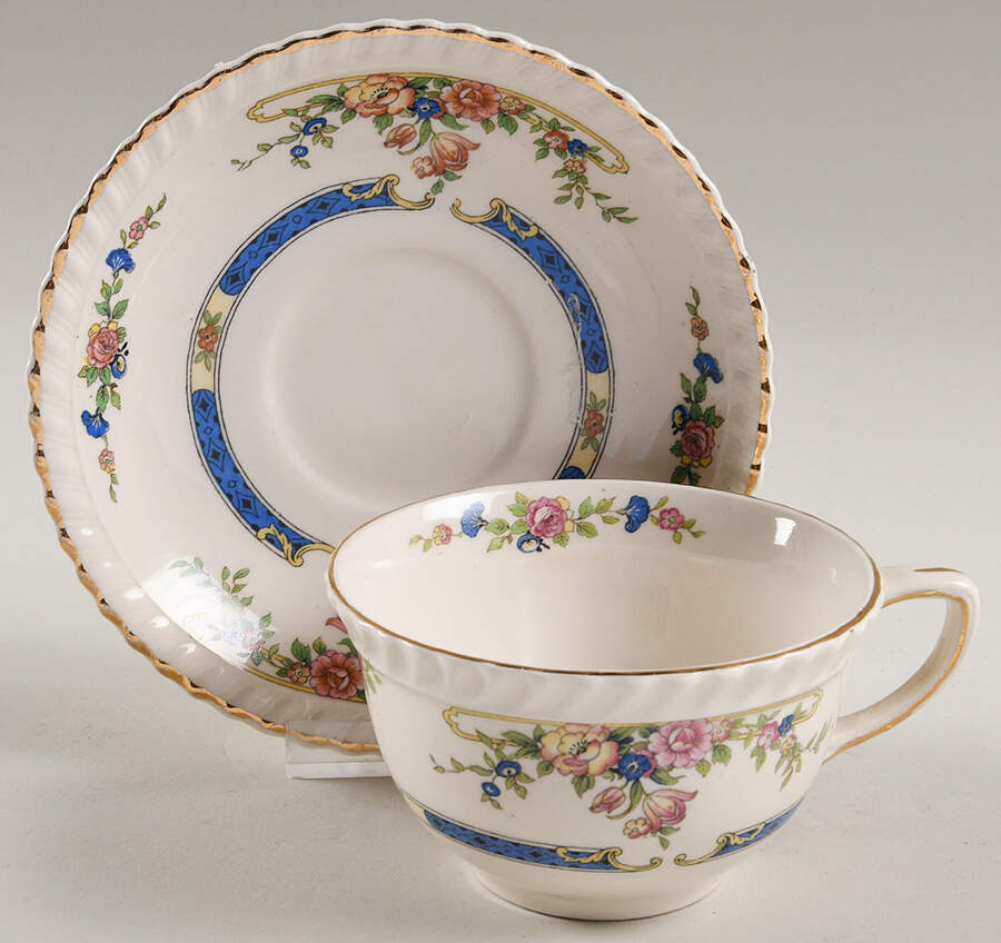 Eastbourne (Old English) Flat Cup & Saucer Set by Johnson Brothers-1