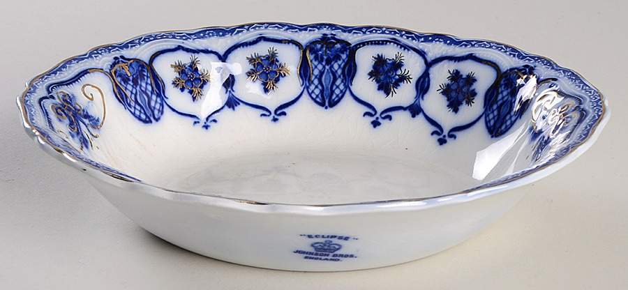 Eclipse (Flow Blue) 8" Oval Vegetable Bowl by Johnson Brothers-1