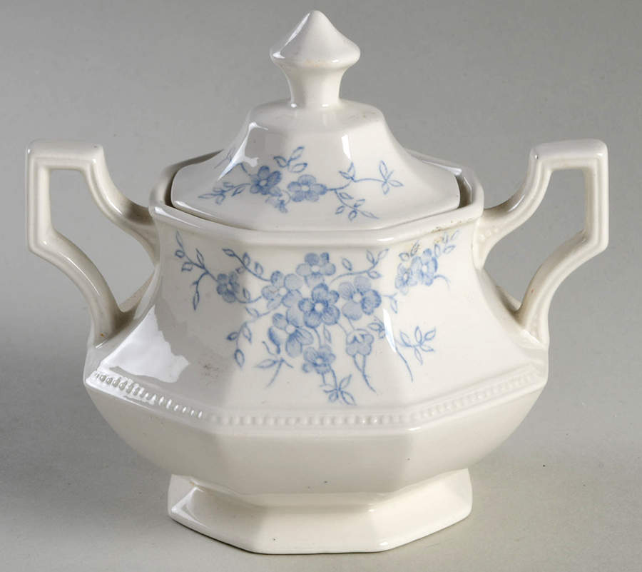Elegance Blue Sugar Bowl & Lid by Johnson Brothers-1