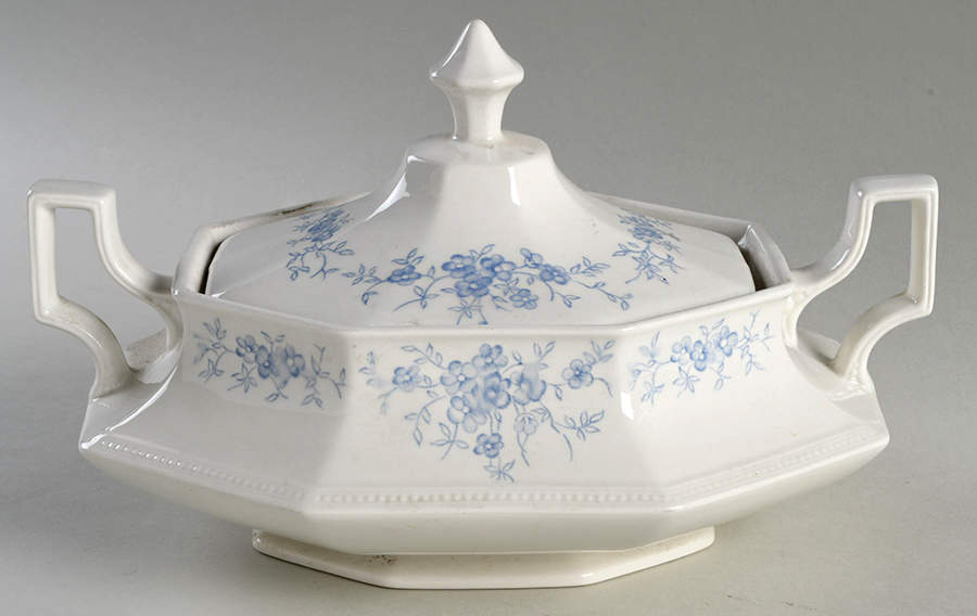 Elegance Blue Oval Covered Vegetable by Johnson Brothers-1