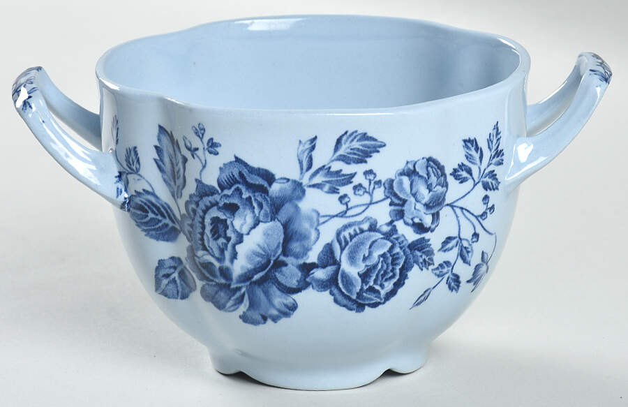 Elizabeth Blue (Blue Background) Sugar Bowl No Lid by Johnson Brothers-1