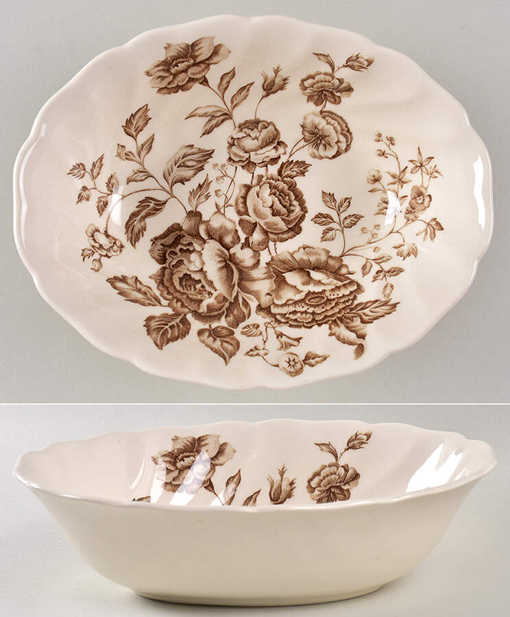 Elizabeth Brown 8" Oval Vegetable Bowl by Johnson Brothers-1