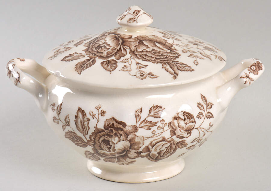 Elizabeth Brown Sugar Bowl & Lid by Johnson Brothers-1