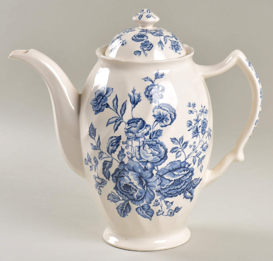 Elizabeth Blue (White Background) Coffee Pot & Lid by Johnson Brothers-1