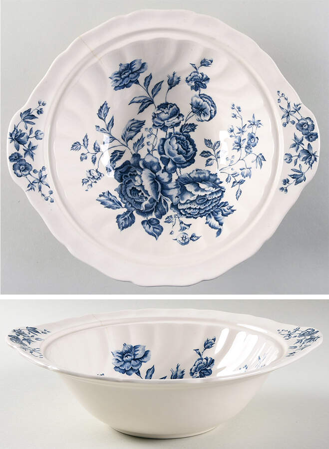 Elizabeth Blue (White Background) Round Vegetable No Lid by Johnson Brothers-1