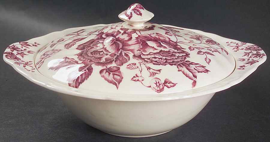 Elizabeth Mulberry Round Covered Vegetable by Johnson Brothers-1
