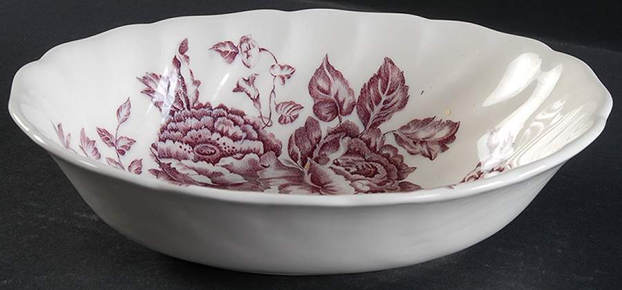 Elizabeth Mulberry 8" Oval Vegetable Bowl by Johnson Brothers-1