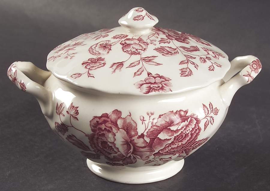 Elizabeth Pink Sugar Bowl & Lid by Johnson Brothers-1