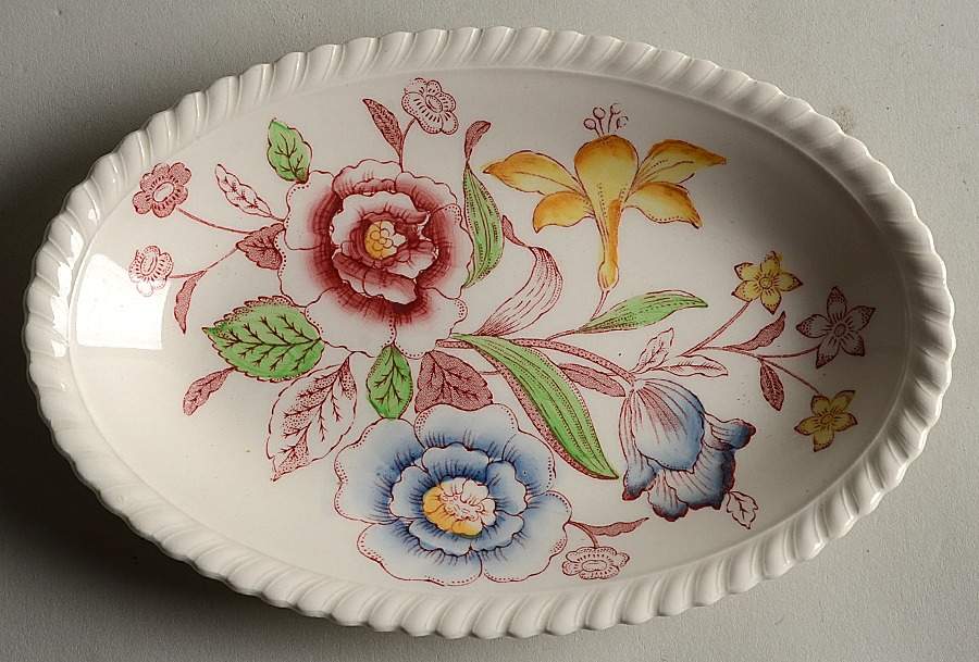 English Bouquet (Old English) Relish/Gravy Underplate by Johnson Brothers-1