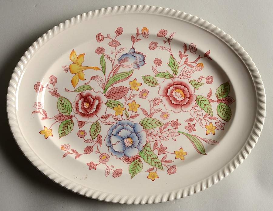 English Bouquet (Old English) 12" Oval Serving Platter by Johnson Brothers-1