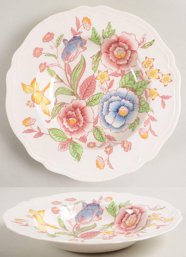 English Bouquet (Old English) Rim Soup Bowl by Johnson Brothers-1