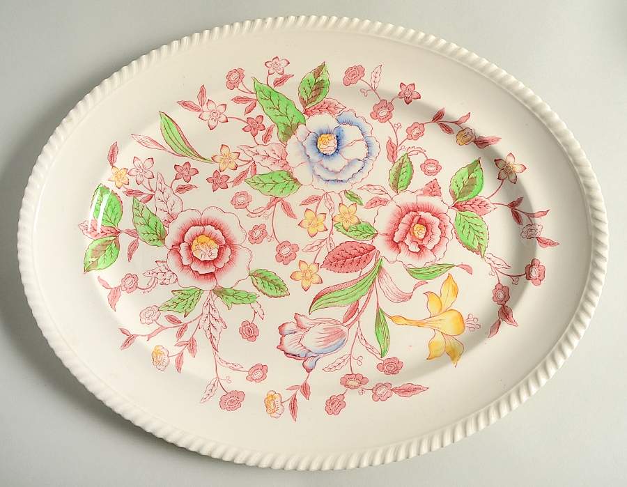 English Bouquet (Old English) 15" Oval Serving Platter by Johnson Brothers-1