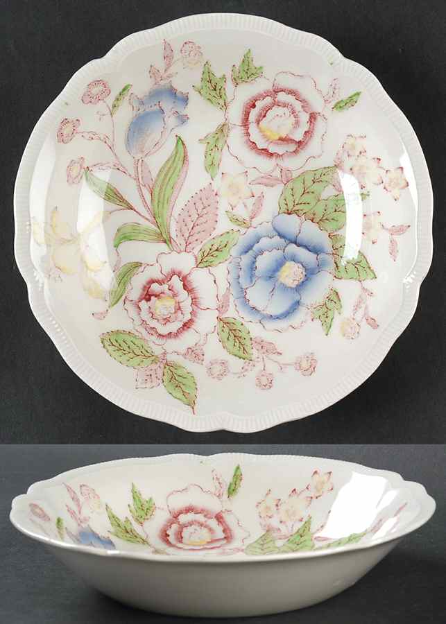 English Bouquet (Old Staffordshire) Coupe Soup Bowl by Johnson Brothers-1