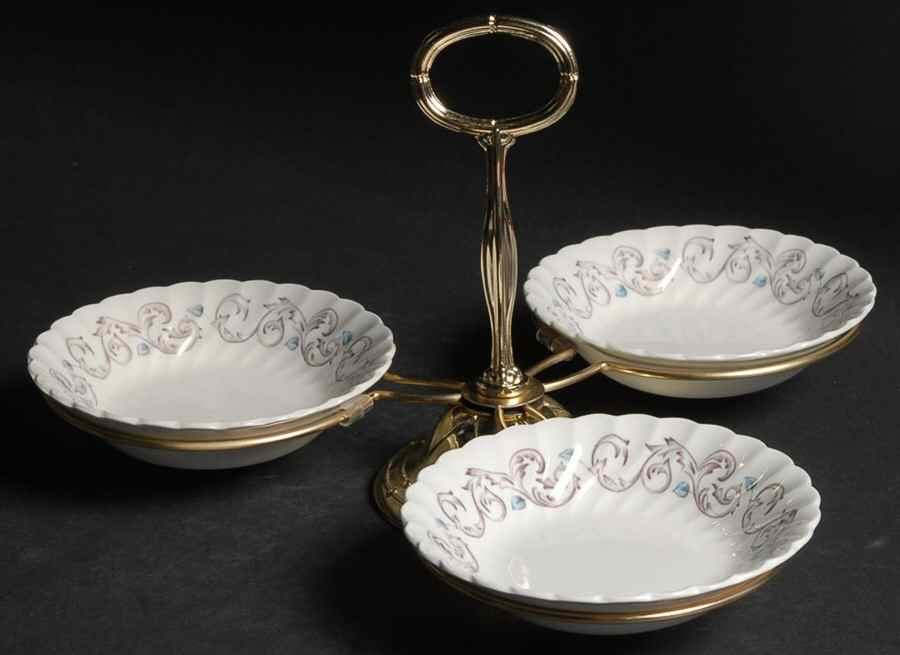 Encore 7" x 12" 3-Part Relish & Metal Stand (FR) HC by Johnson Brothers-1
