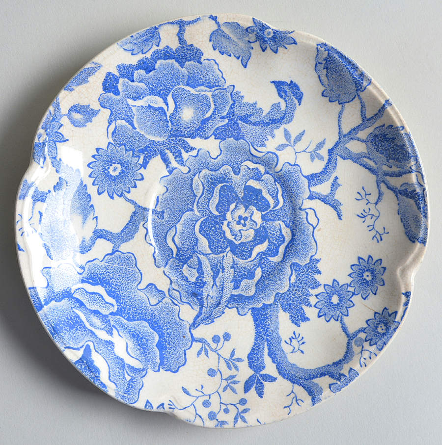 English Chippendale Blue Saucer for Oversized Cup by Johnson Brothers-1