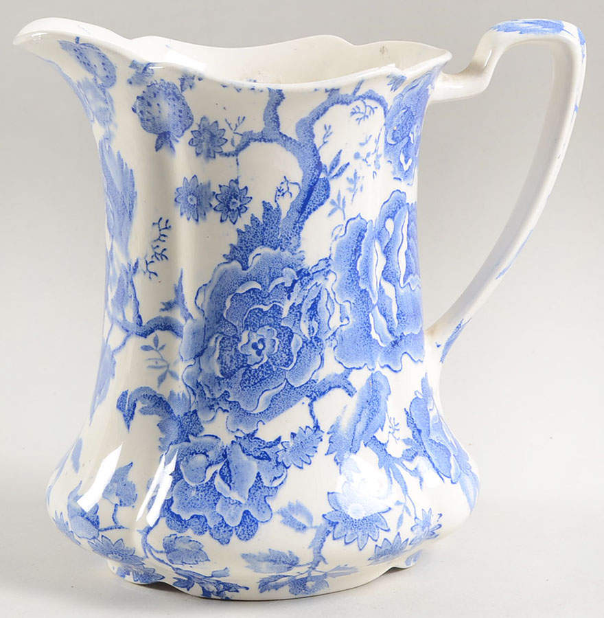 English Chippendale Blue 32 Oz Pitcher by Johnson Brothers-1