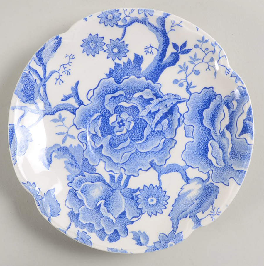 English Chippendale Blue Saucer for Flat Cup by Johnson Brothers-1