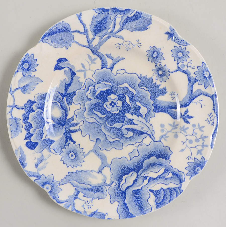 English Chippendale Blue Bread & Butter Plate by Johnson Brothers-1