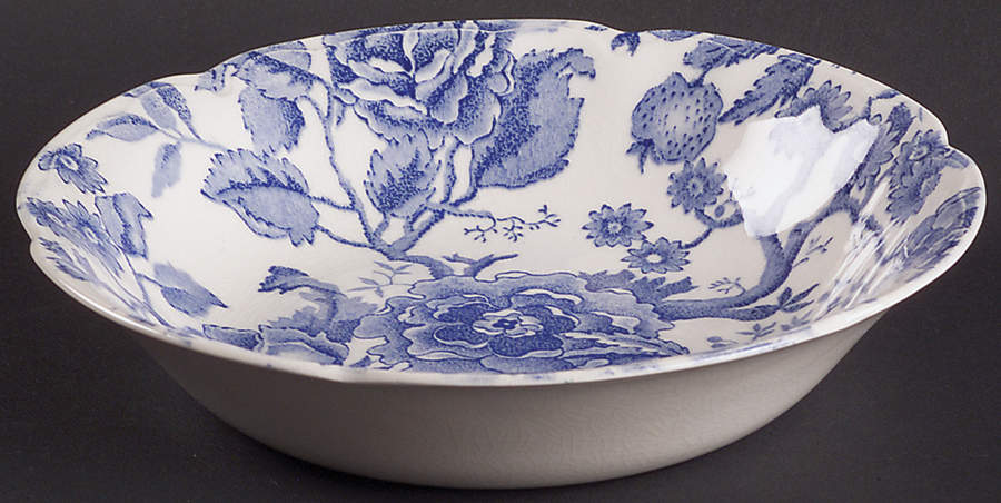 English Chippendale Blue Coupe Soup Bowl by Johnson Brothers-1