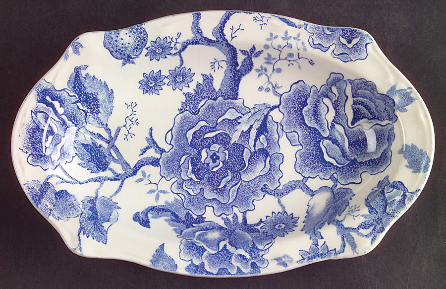 English Chippendale Blue Relish/Gravy Underplate by Johnson Brothers-1