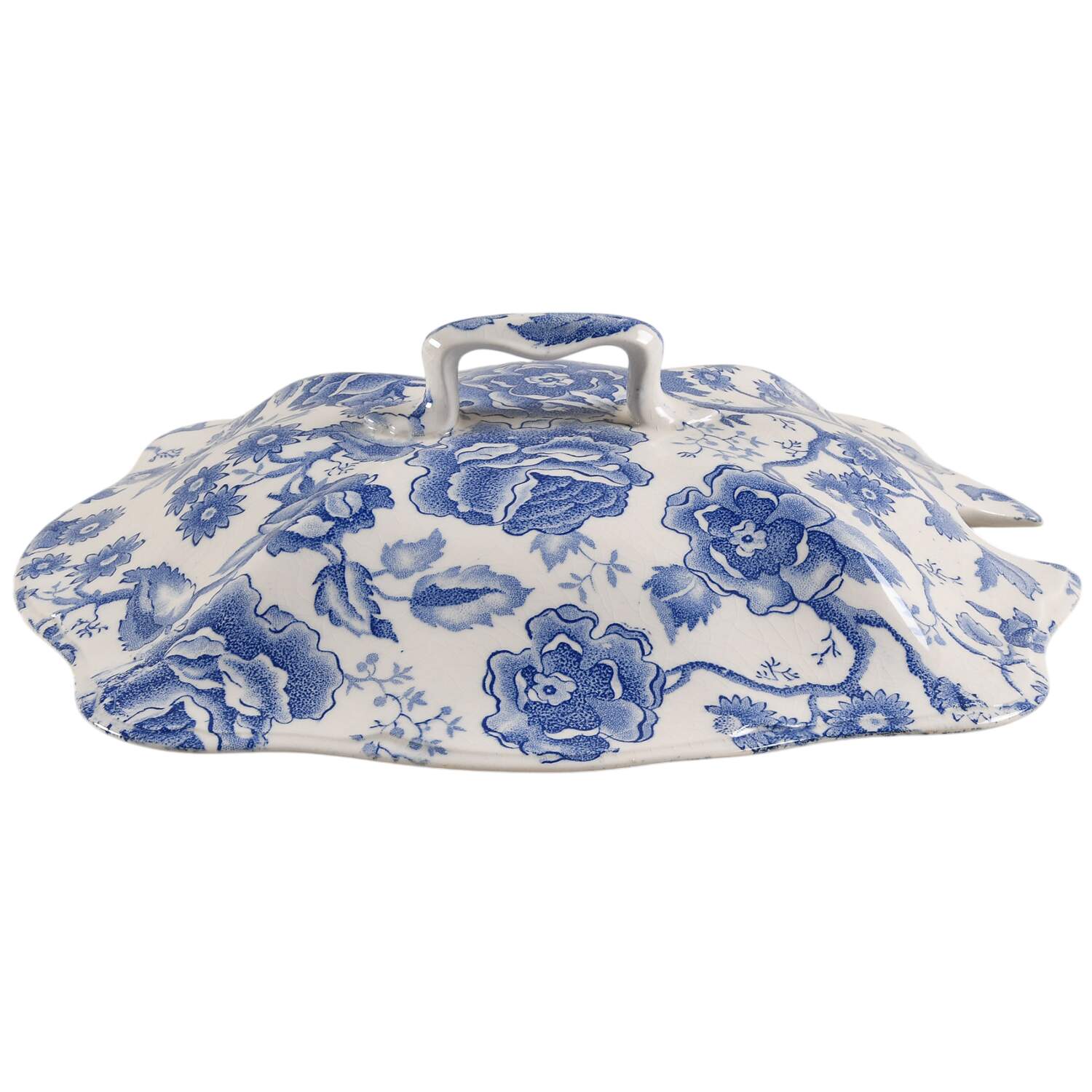English Chippendale Blue Lid for Tureen by Johnson Brothers-1