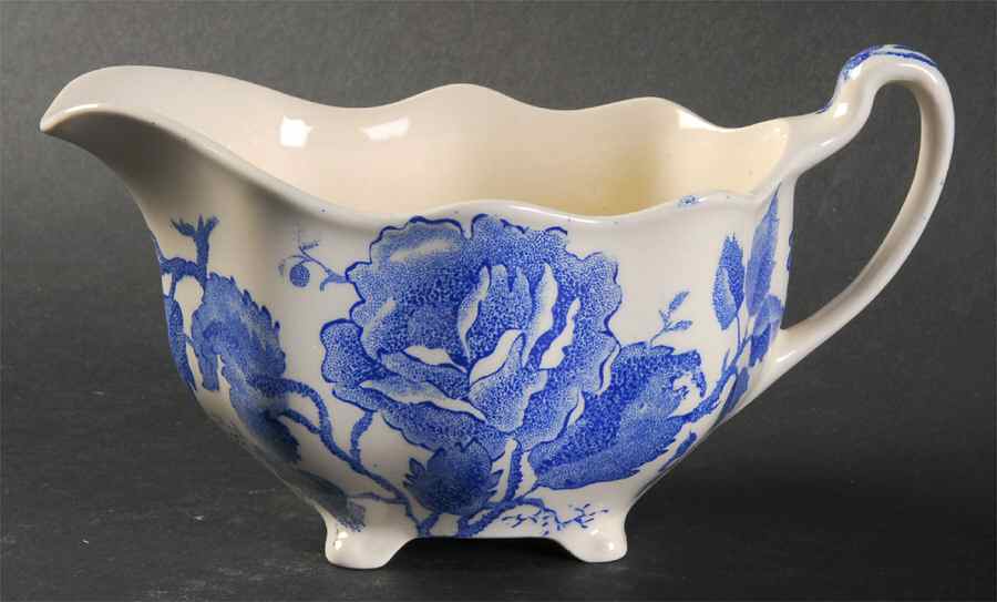 English Chippendale Blue Creamer by Johnson Brothers-1