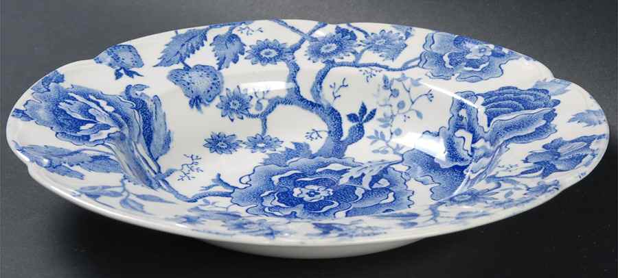 English Chippendale Blue Rim Soup Bowl by Johnson Brothers-1