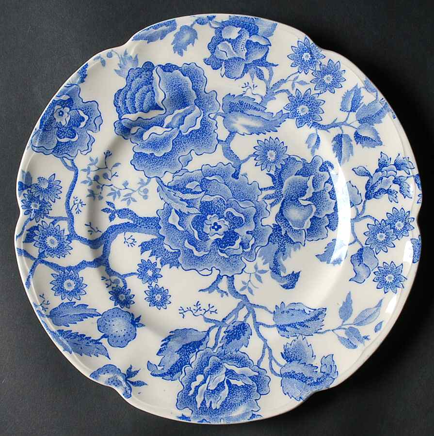 English Chippendale Blue Luncheon Plate by Johnson Brothers-1