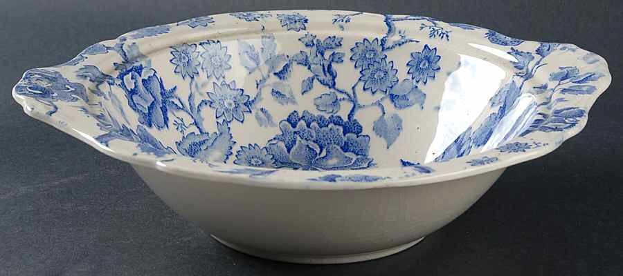 English Chippendale Blue Round Vegetable No Lid by Johnson Brothers-1