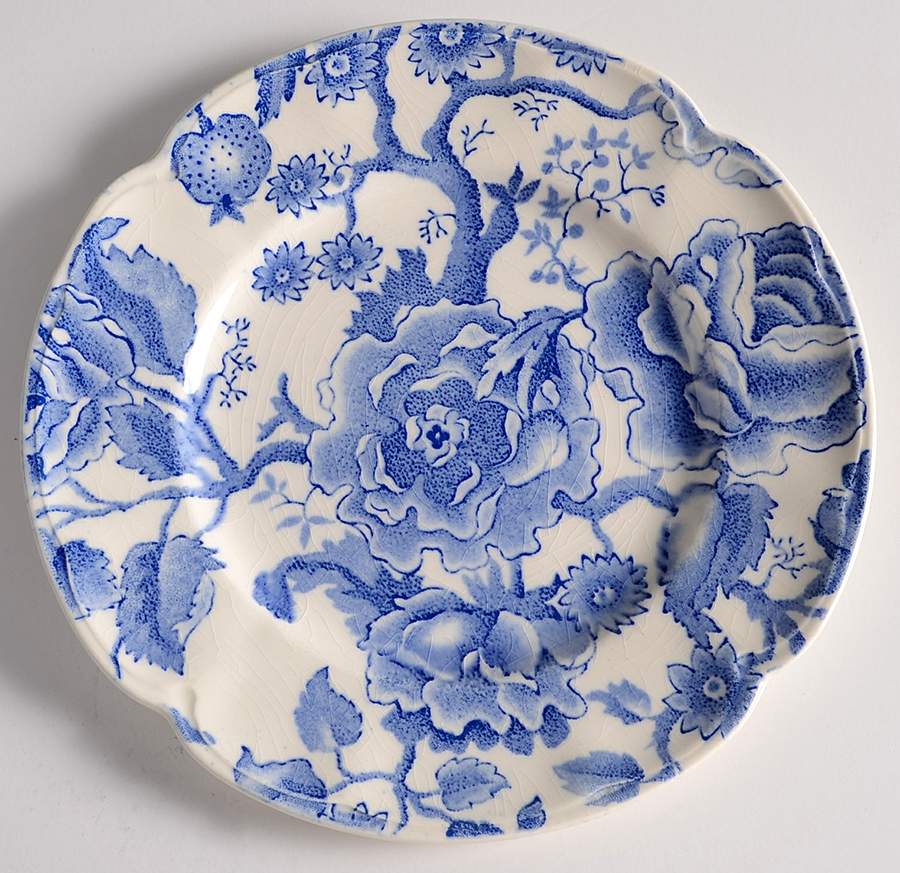 English Chippendale Blue Dessert/Pie Plate by Johnson Brothers-1
