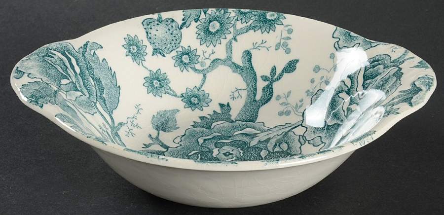 English Chippendale Green Lugged Cereal Bowl by Johnson Brothers-1