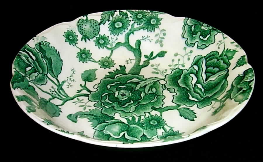 English Chippendale Green Coupe Soup Bowl by Johnson Brothers-1