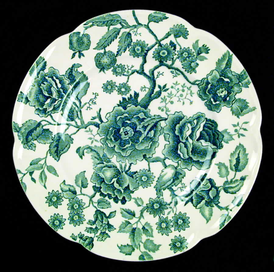 English Chippendale Green Dinner Plate by Johnson Brothers-1