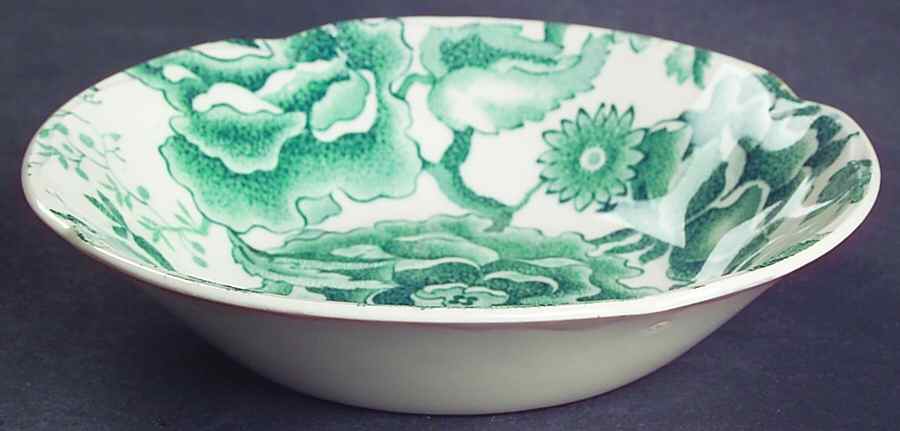 English Chippendale Green Fruit/Dessert (Sauce) Bowl by Johnson Brothers-1