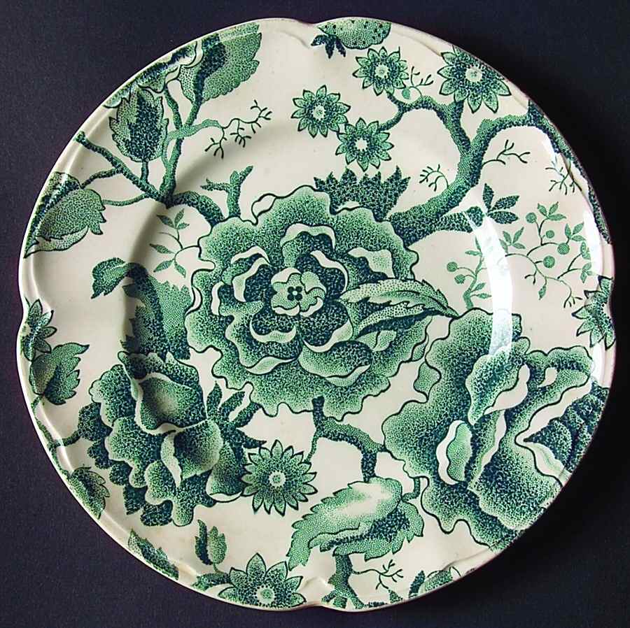 English Chippendale Green Bread & Butter Plate by Johnson Brothers-1