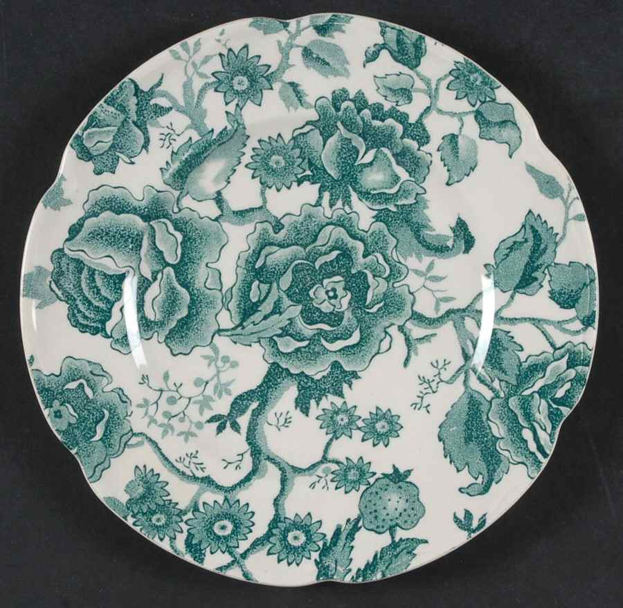 English Chippendale Green Salad Plate by Johnson Brothers-1