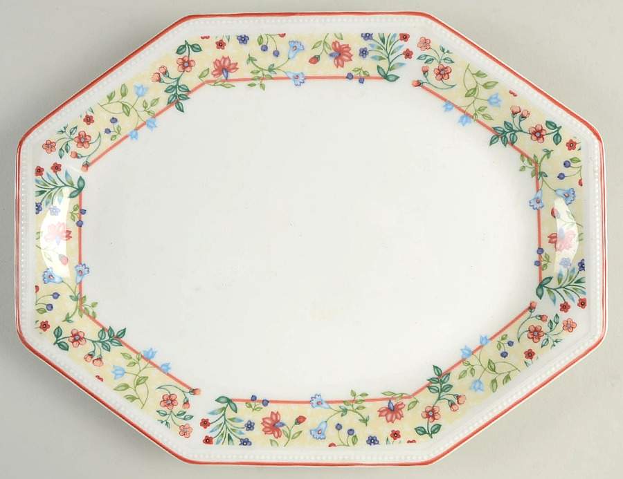 Enchantment (Red Trim) 11" Oval Serving Platter by Johnson Brothers-1