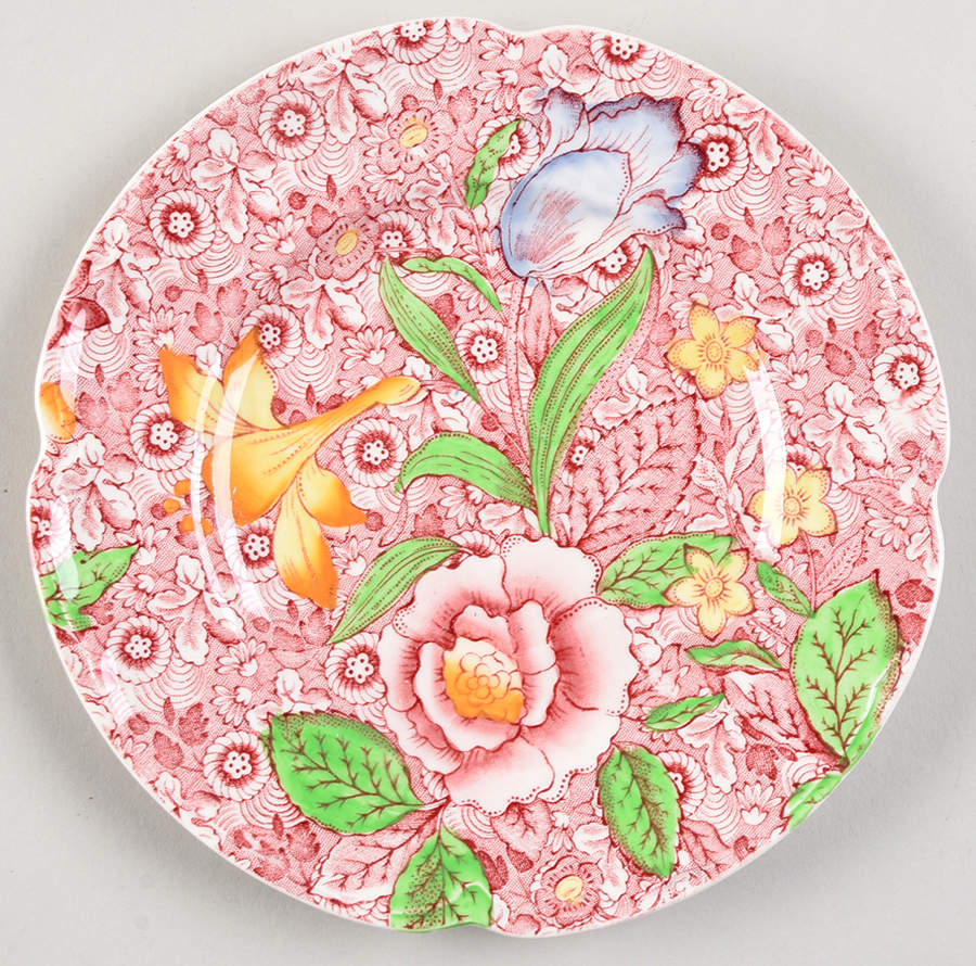 English Countryside Pink Multicolor Bread & Butter Plate by Johnson Brothers-1