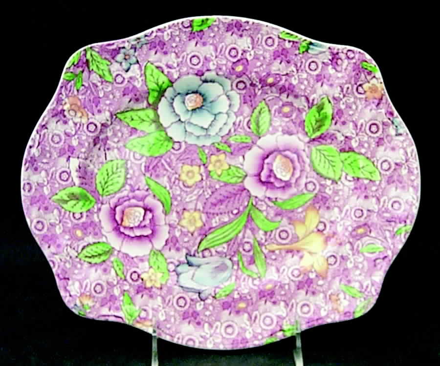 English Countryside Pink Multicolor 10" Oval Serving Platter by Johnson Brothers-1