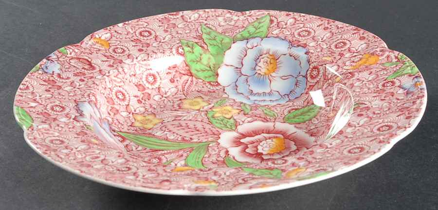 English Countryside Pink Multicolor Rim Soup Bowl by Johnson Brothers-1