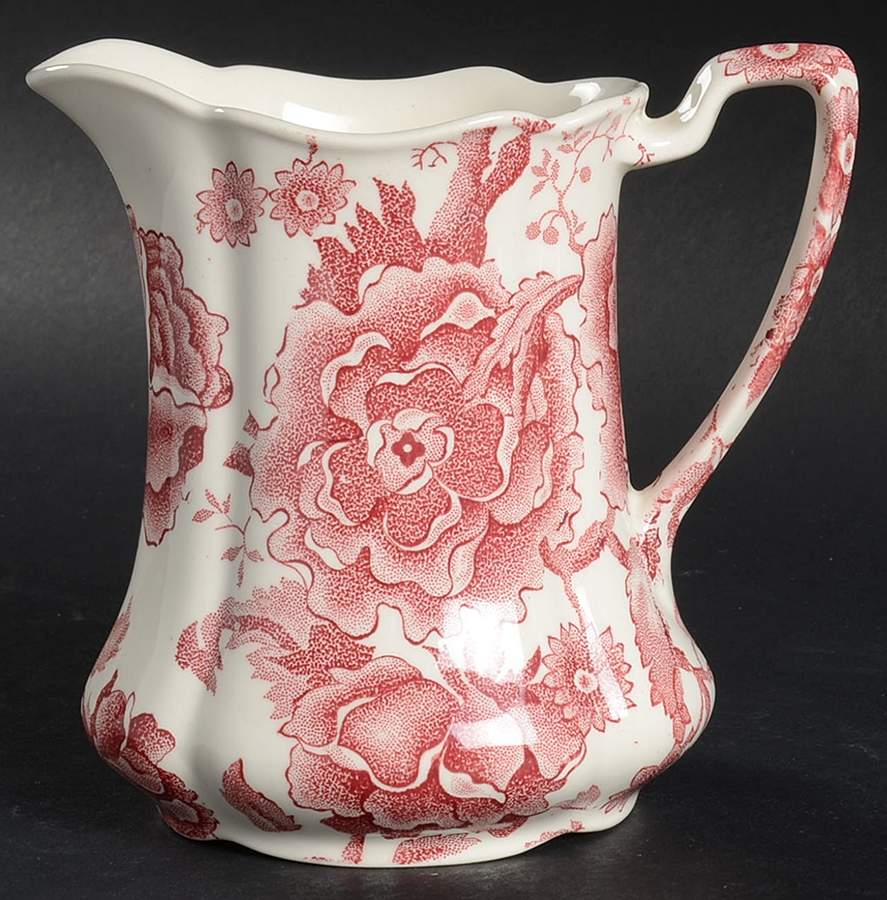 English Chippendale Red Pink 12 Oz Pitcher by Johnson Brothers-1