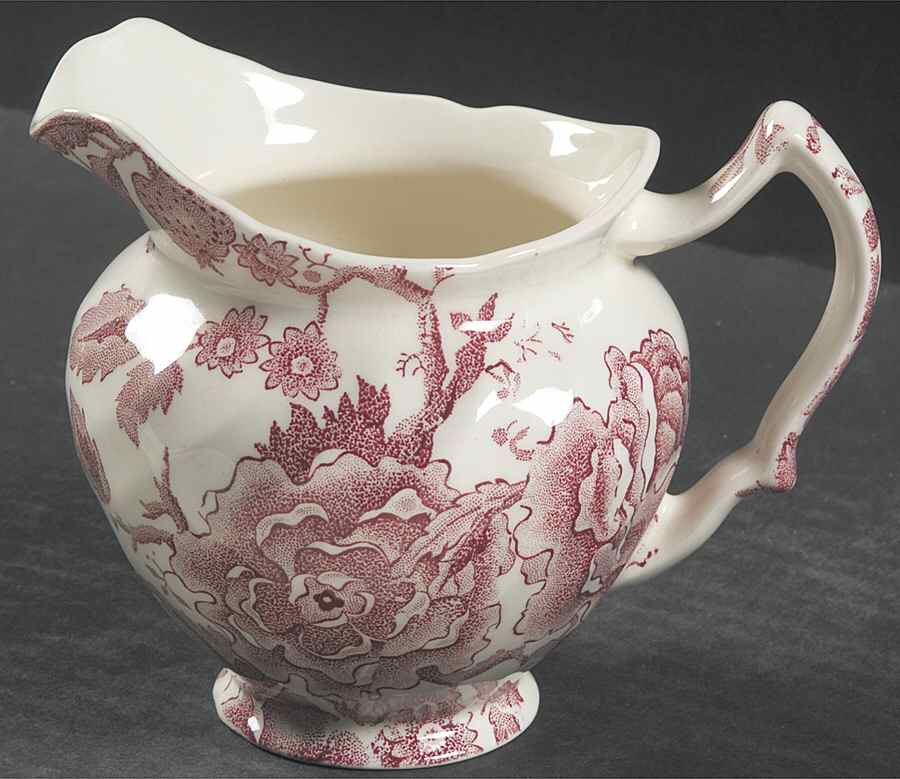 English Chippendale Red Pink 8 Oz Pitcher by Johnson Brothers-1